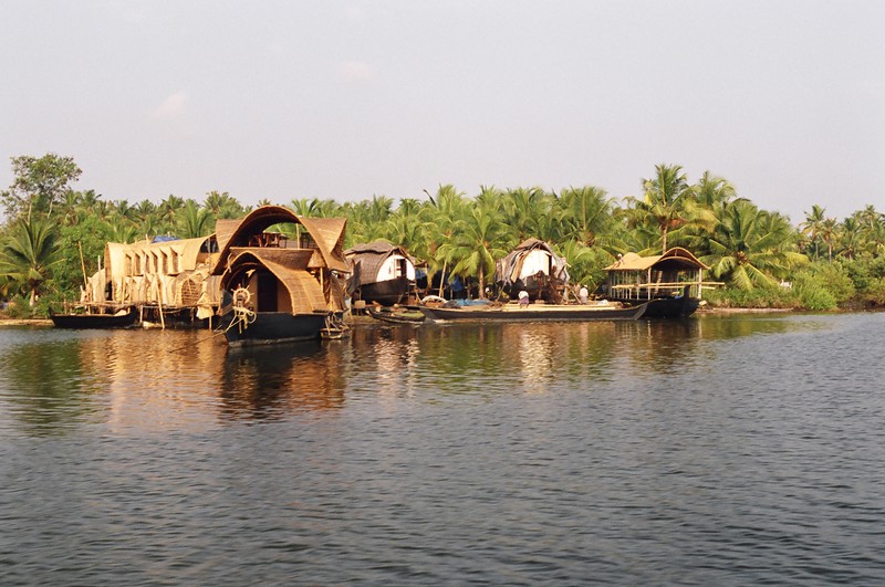 A boatyard where houseboats are made