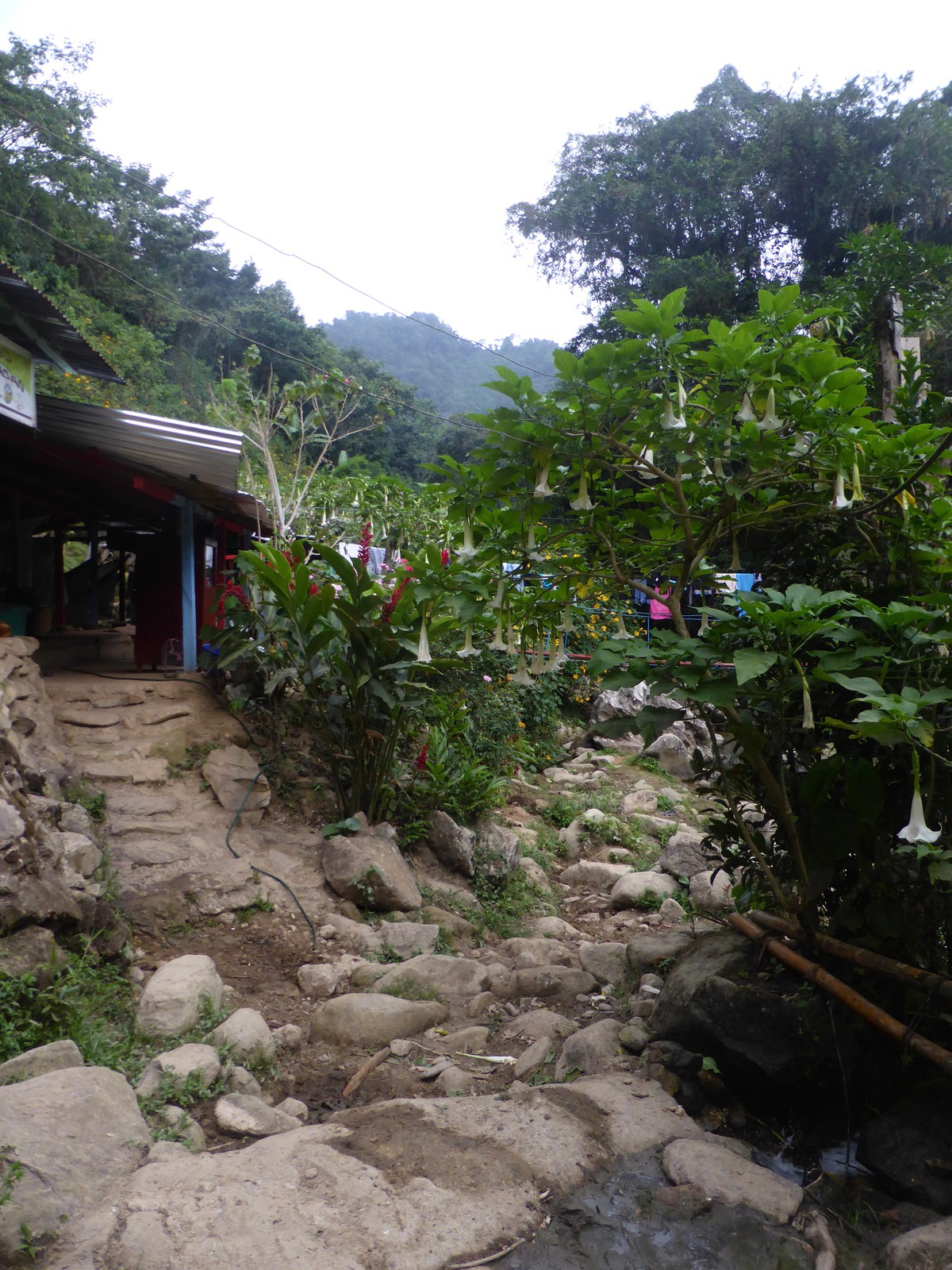 A camp at the bottom of the first descent