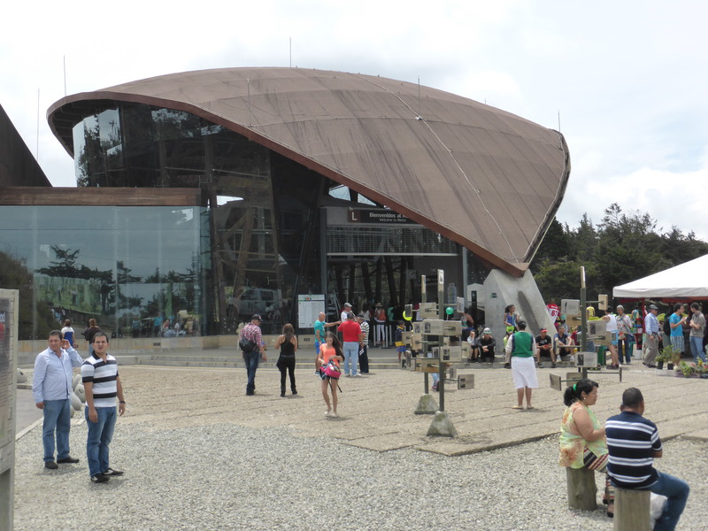 The impressive cable car terminus at Parque Arví