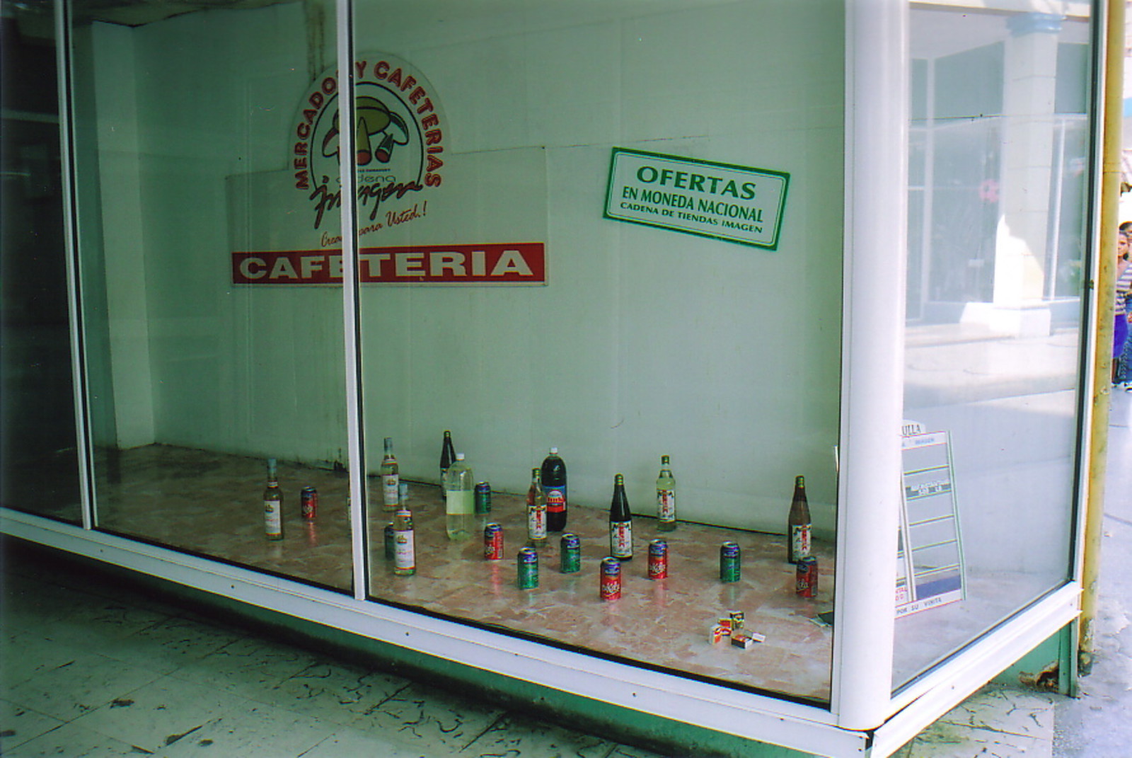 A window display in a Cuban peso shop