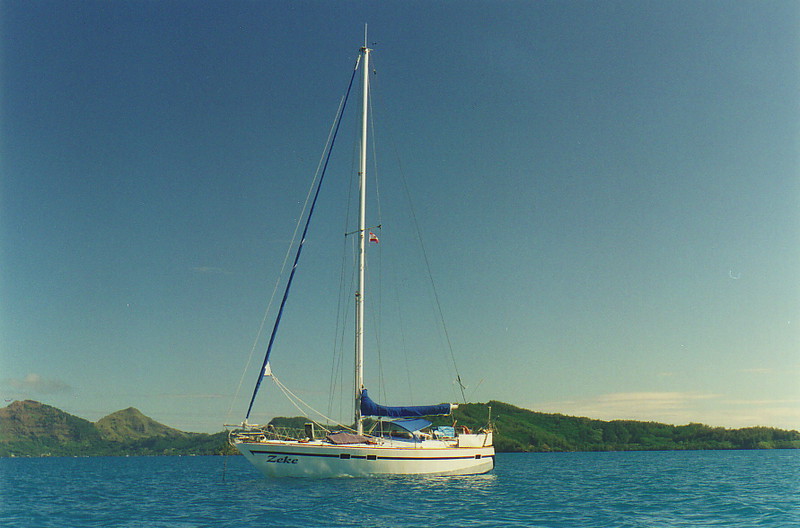 Zeke in Rikitea harbour