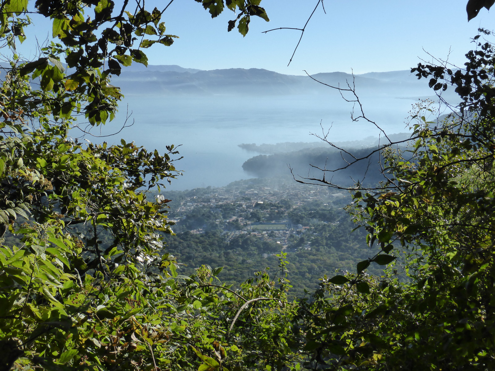 Looking down on San Juan La Laguna from the descent