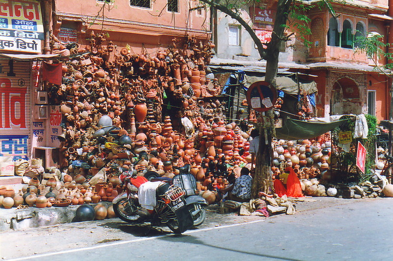 Shopping for pots in Jaipur