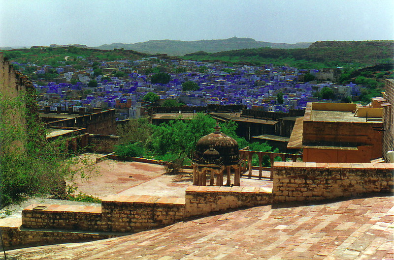 The blue buildings of Jodhpur from the fort