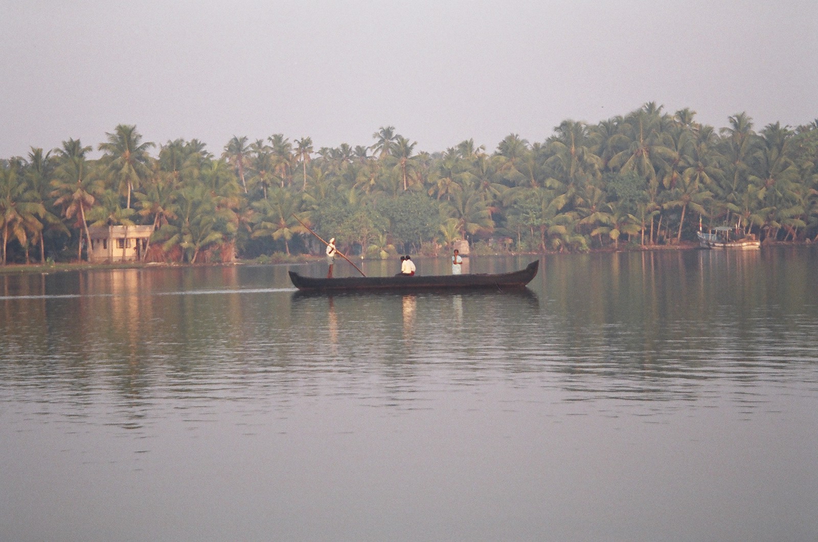 A river taxi ferrying locals across the backwaters