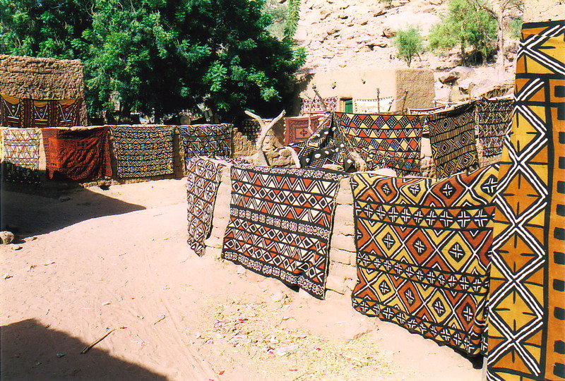 Dogon textiles drying in the sun