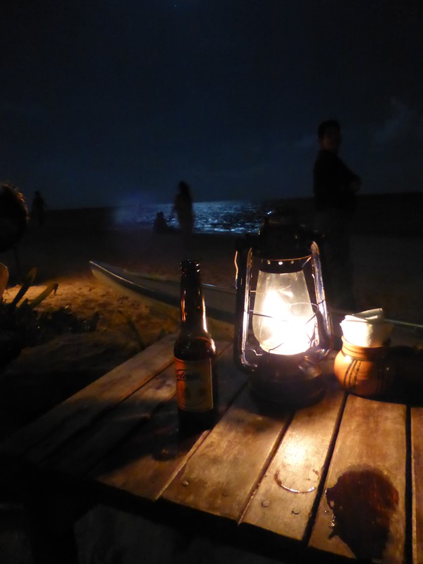 A quiet beer overlooking the beach at the Fusion bar in Playa del Carmen