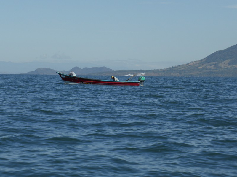 A fishing boat in the calm waters off Honduras