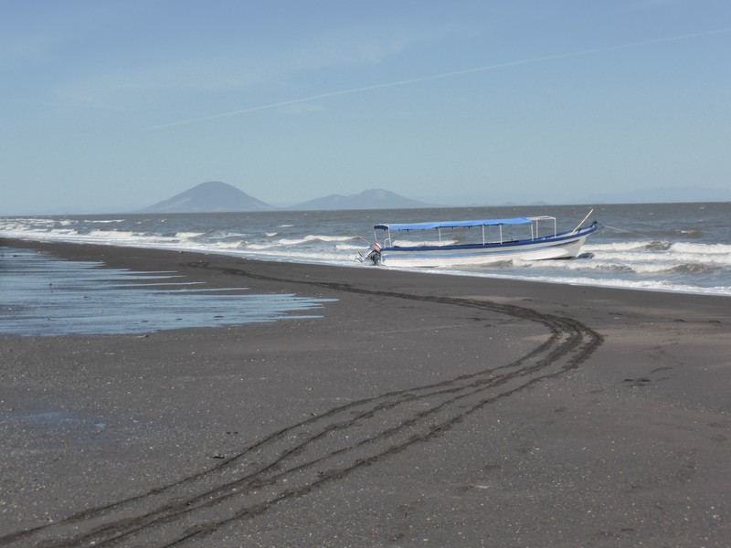 Our trusty transport, pulled up on the beach at Potosí