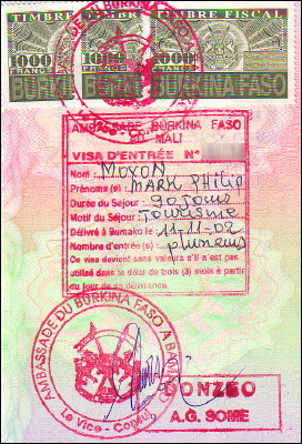 Three-month tourist visa for Burkina Faso